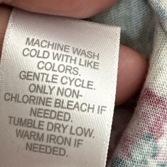 J. Jill Women's L Dipped Hem A-Line Tee Gray Floral - Picture 9 of 12